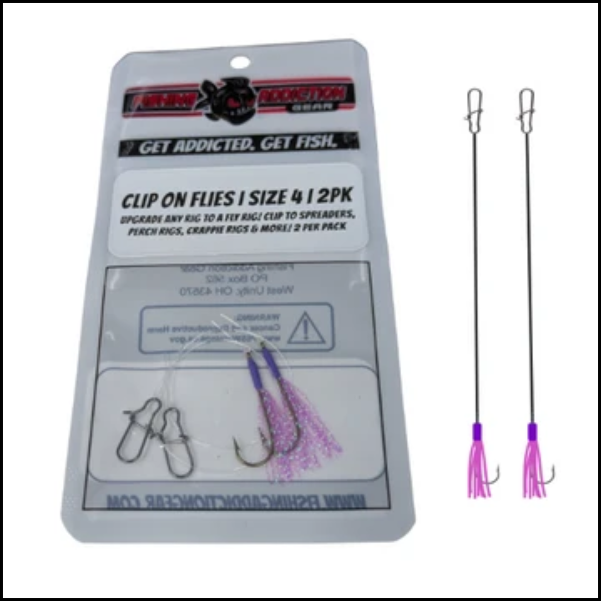 Fishing Addiction Clip On Flies Size 4