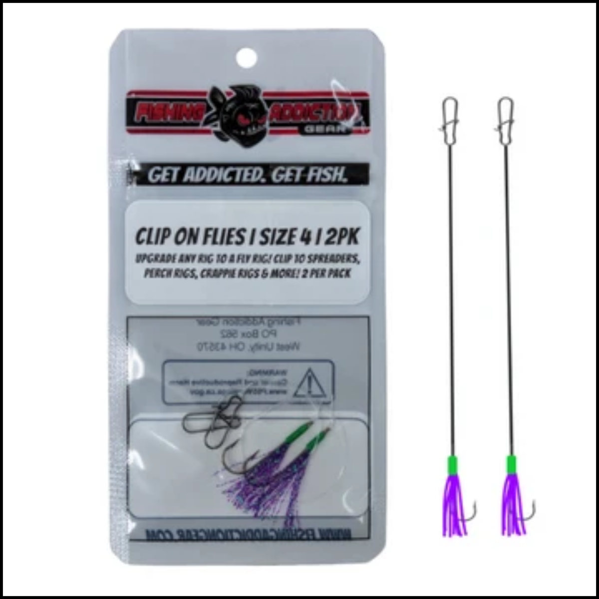 Fishing Addiction Clip On Flies Size 4