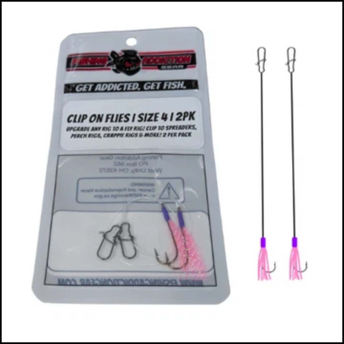 Fishing Addiction Clip On Flies Size 4