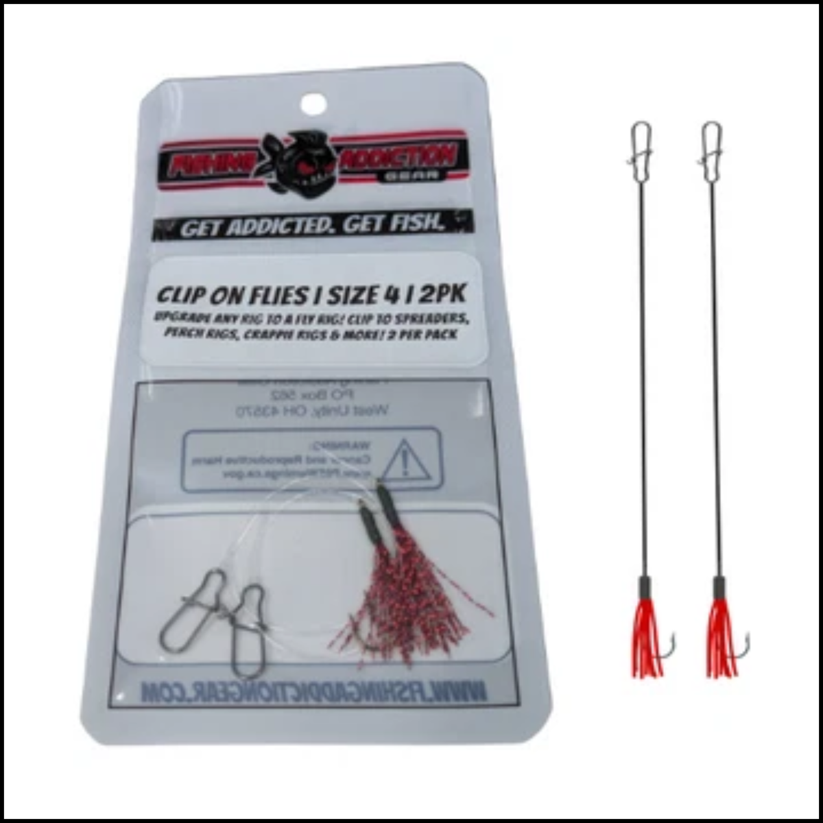 Fishing Addiction Clip On Flies Size 4