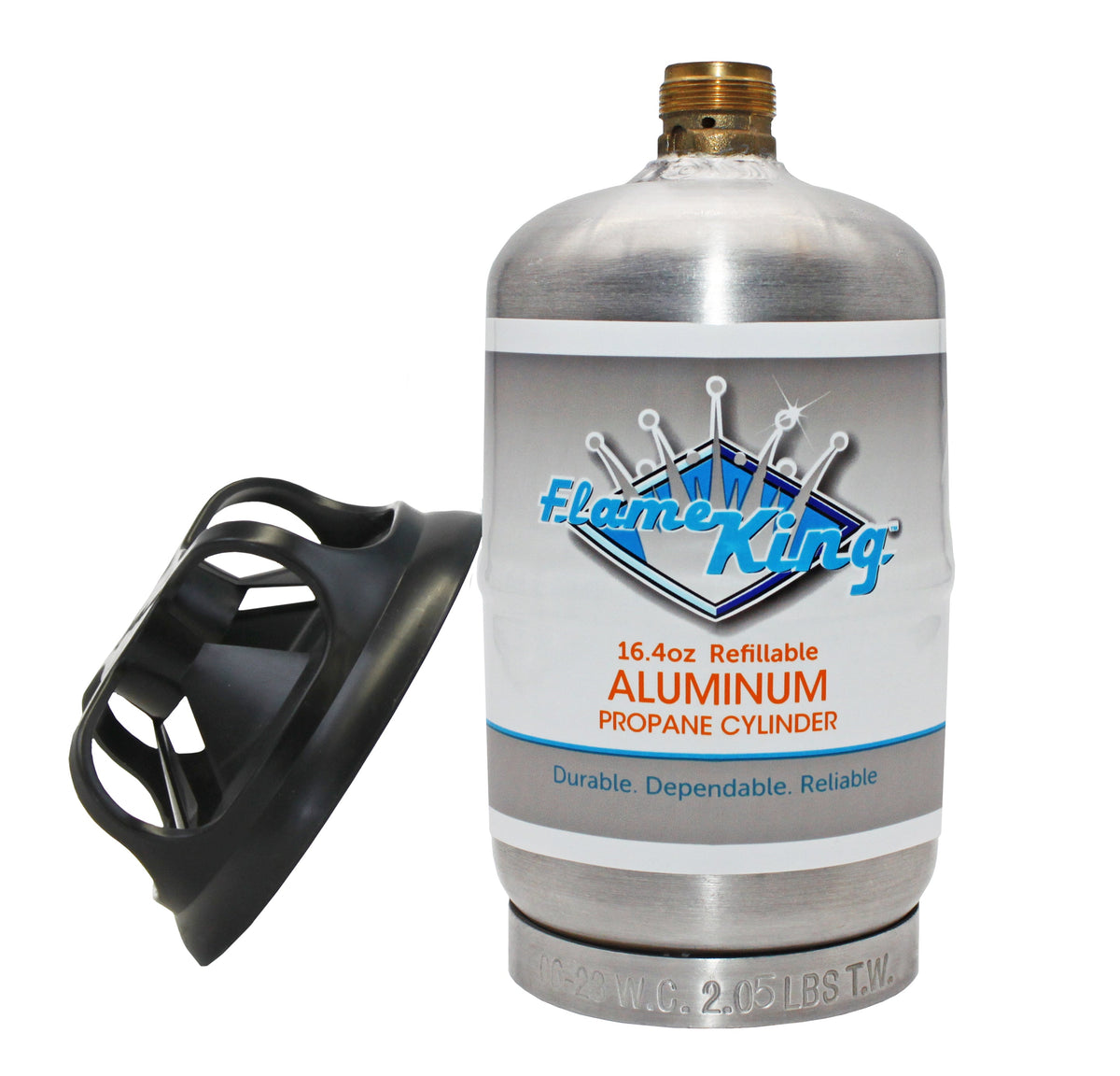Flame King 1lb Aluminum Refillable Propane Tank LP Cylinder - 2 Pack Eco Friendly Sustainable Tank