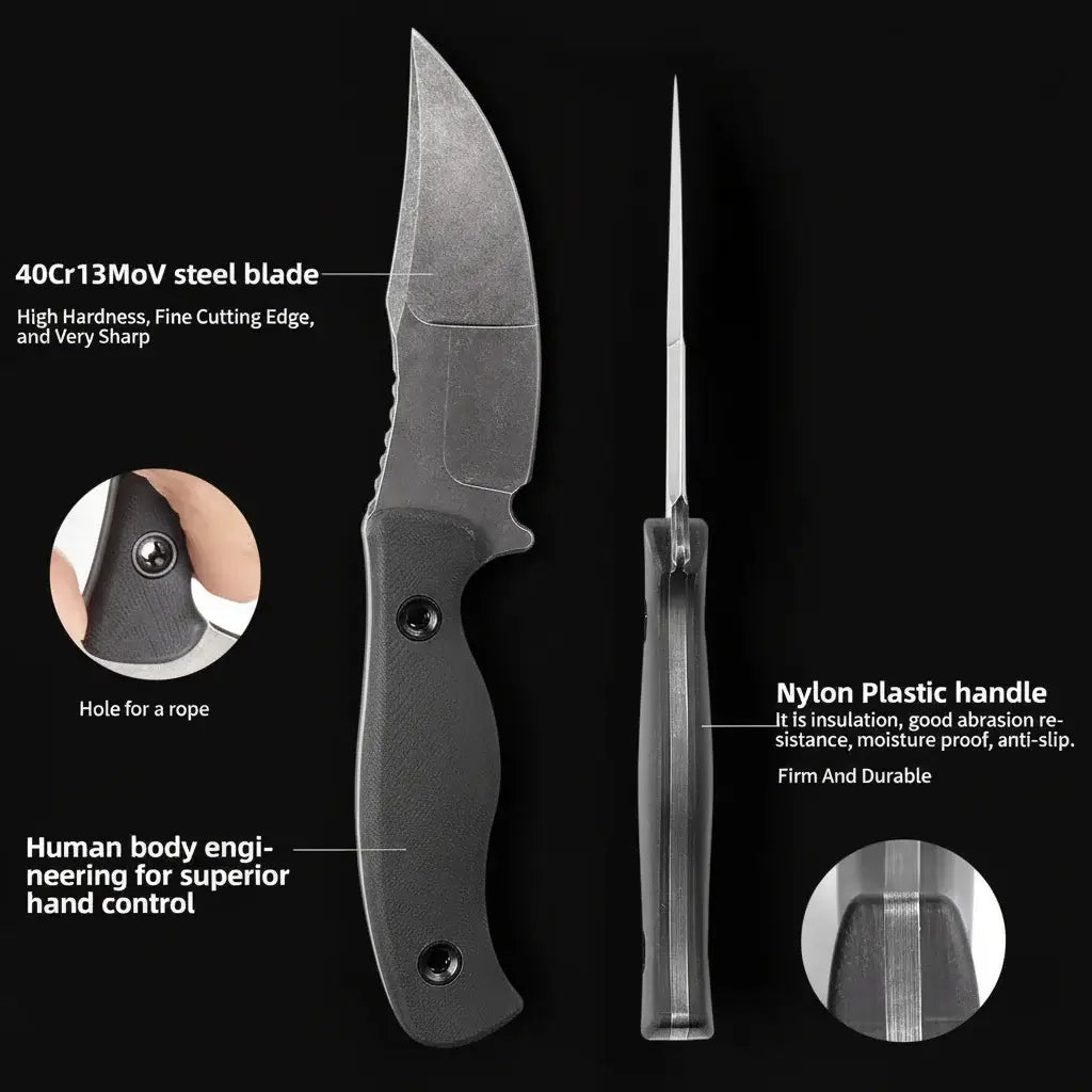 Fixed Blade Hunting Knife for Camping & Survival Super Sharp-2
