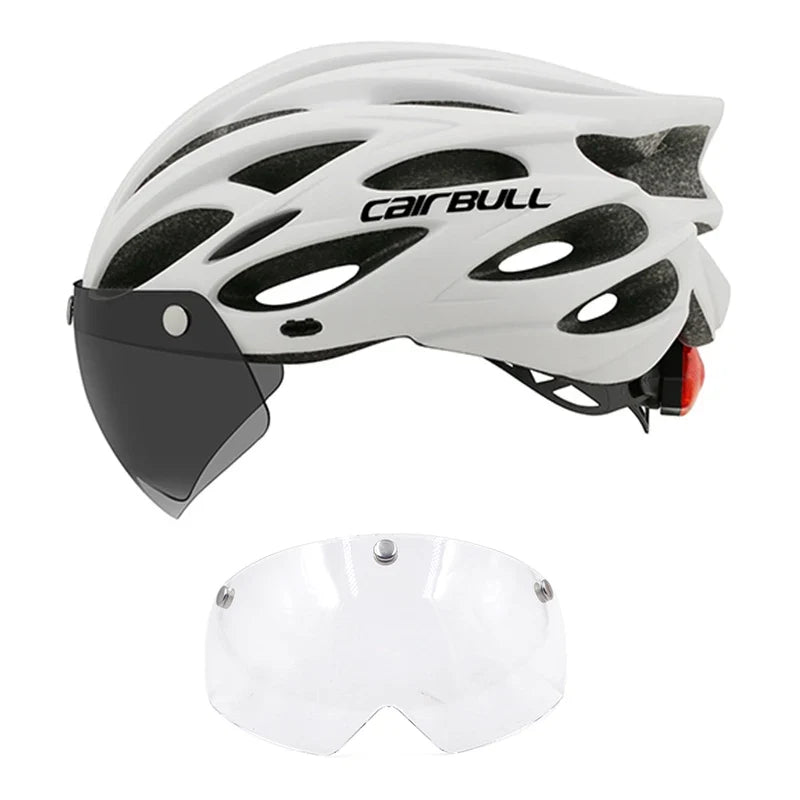 Visored Bike Helmet with LED Light