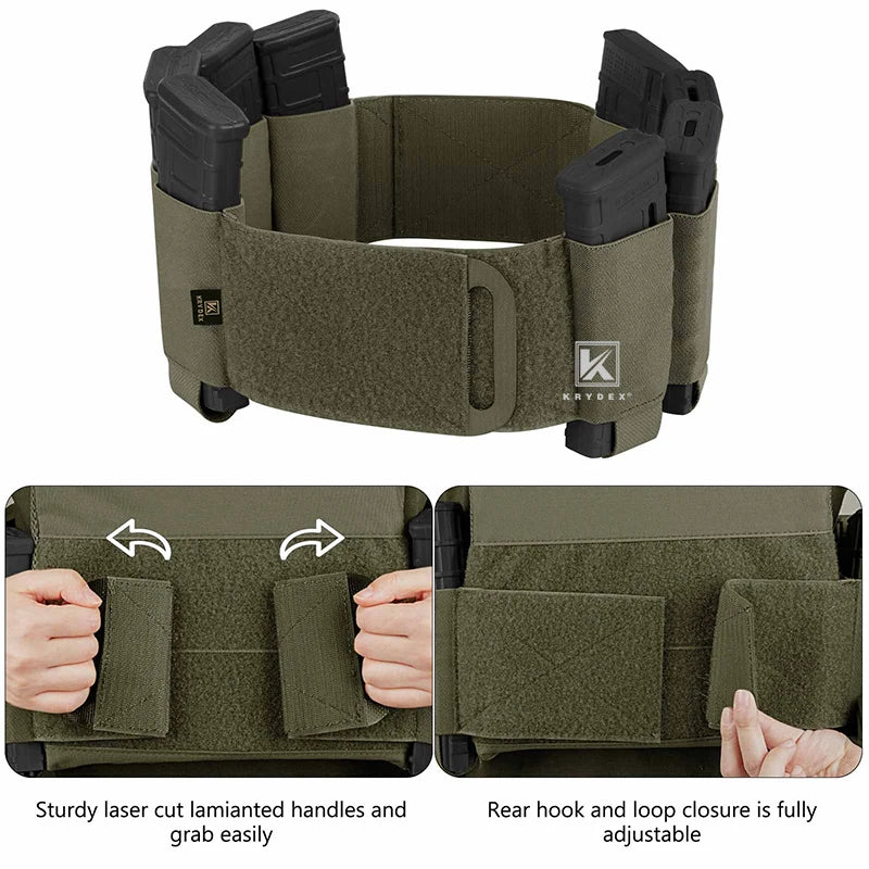 KRYDEX Elastic Cummerbund 4 x AR Magazine Pouches Stretch Cummerbund For LBT LBX FCPC Vest Accessories 2PCS/Set