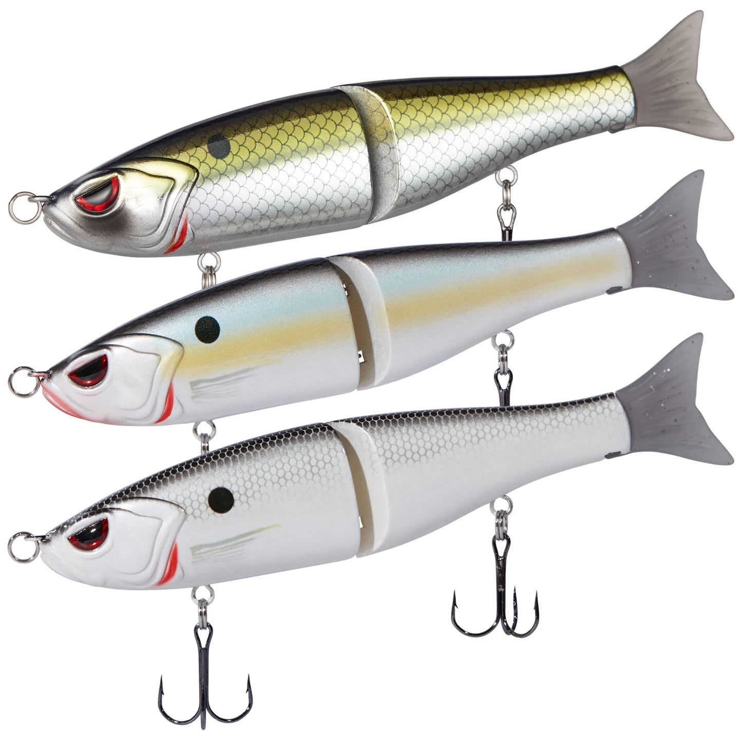 Bassdash Swimbaits Pike Trout Glide Baits Minnow Hard Bass Fishing Lure 7in/2.2oz 4.5in/0.65oz