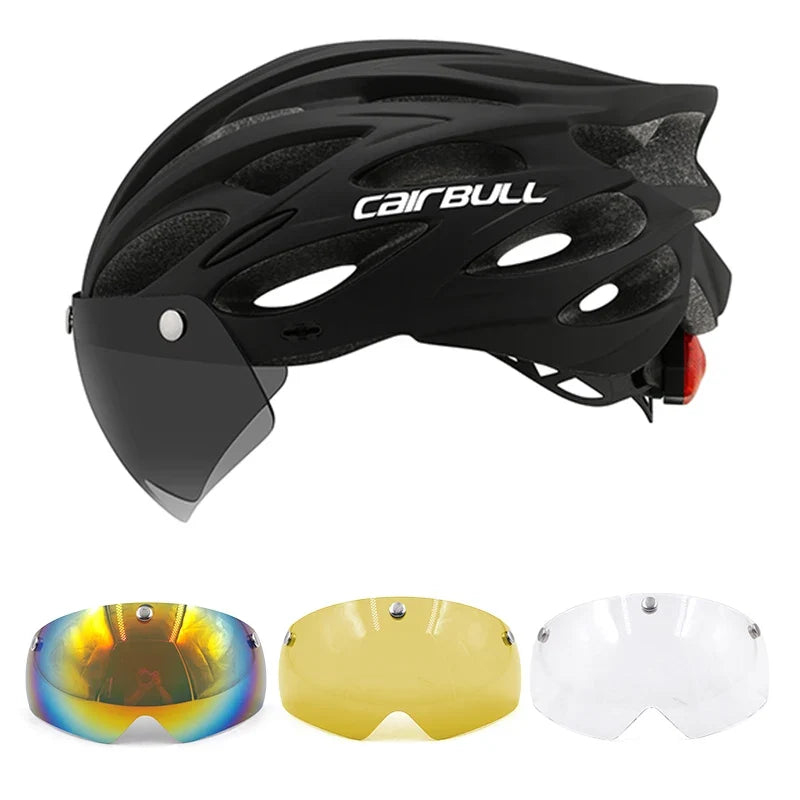 Visored Bike Helmet with LED Light