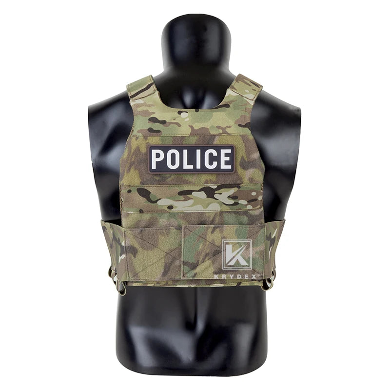KRYDEX Tactical Low Vis Slick Plate Carrier Vest W/ Elastic Cummerbund Micro Fight MK3 Front Panel Chassis Drop SACK Mag Pouch