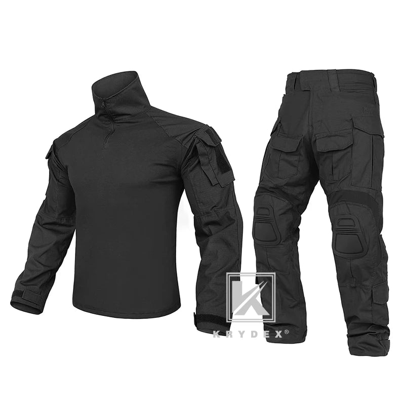 Tactical Camouflage Shirt & Pants Kit Combat Uniform Set For Outdoor Hunting Hiking Gear