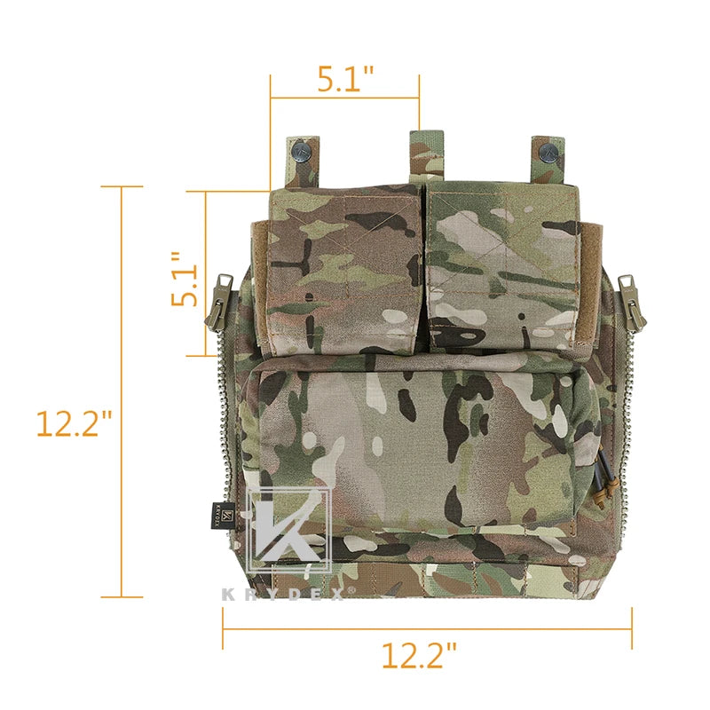 KRYDEX Tactical Panel Backpack Zip-On Bag For CPC NCPC AVS JPC 2.0 Plate Carrier Vest Airsoft Combat Hunting Accessories Bag