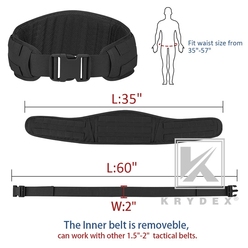 Tactical Waist Belt MOLLE Soft Wide Padded Battle Belt Shooting Airsoft Hunting Multi-Function Quick Release Belt