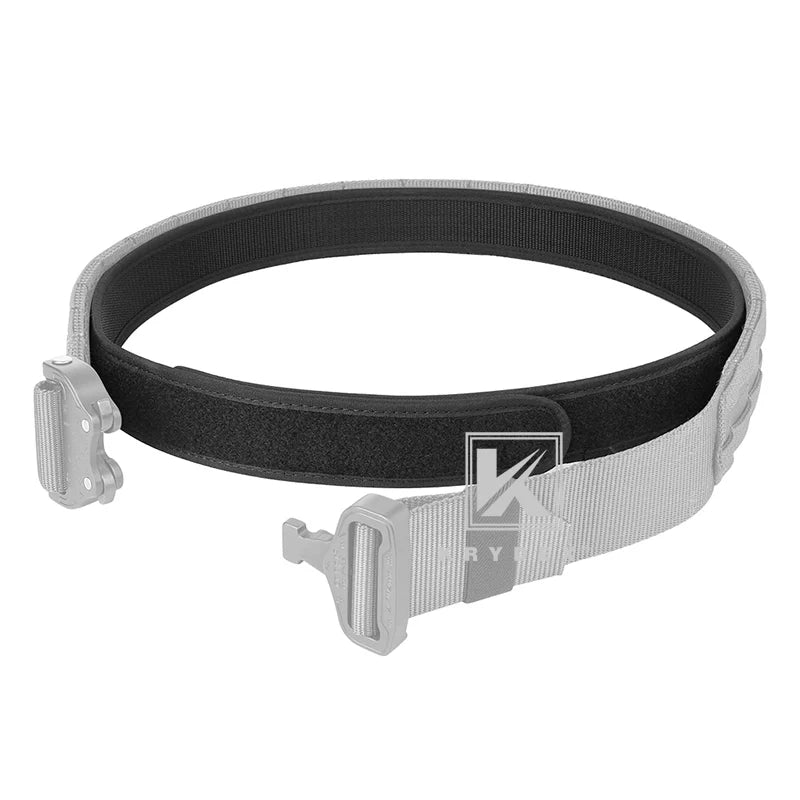 KRYDEX 1.5 Inch Buckleless Inner Liner Belt S-XXXL Tactics Nylon Loop Liner Inner Loopback Belt Hunting Shooting Accessories BK