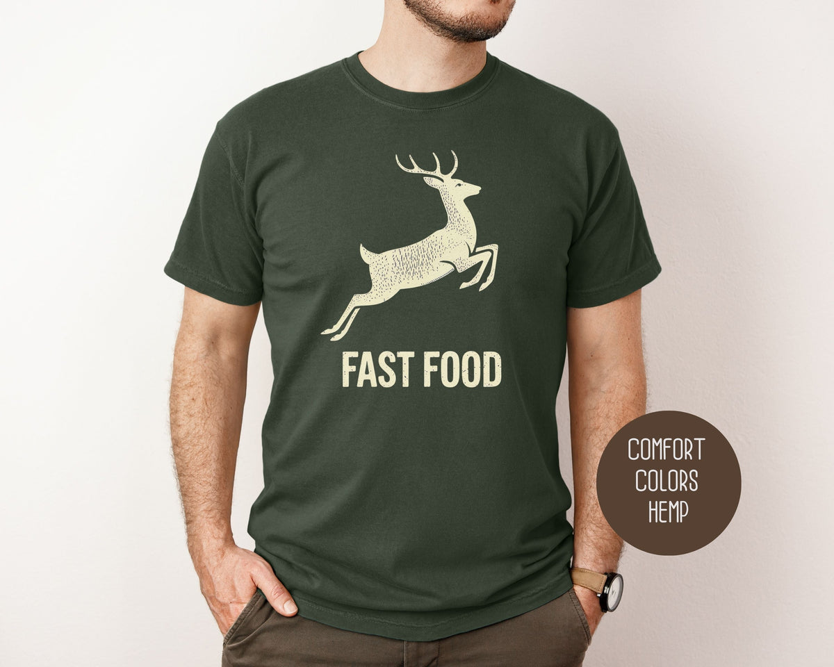 Fast Food Deer Hunting Comfort Colors Shirt-0