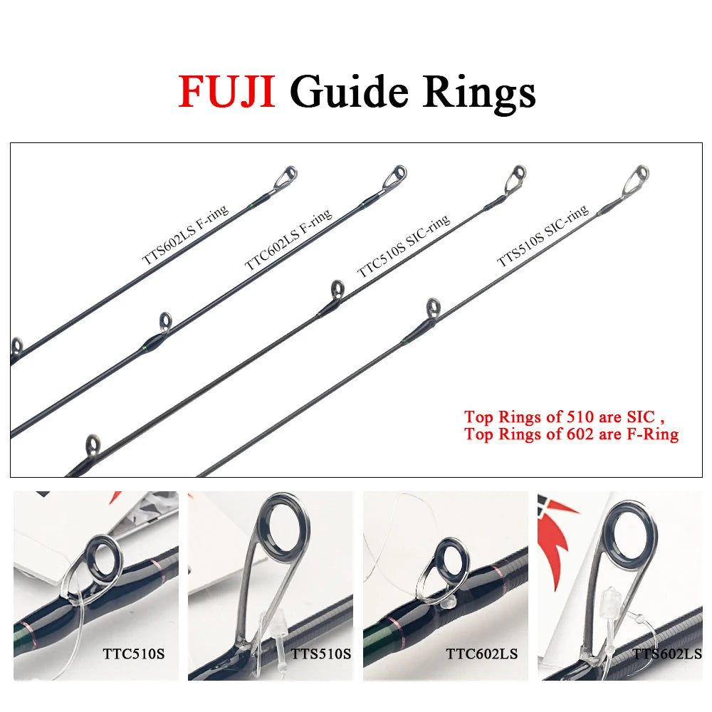 1.75m 5'10" 1.8m 6'0" Carbon Spinning Casting Stream Fast Speed Action Soft Lure Fishing Rod Pole Stick Cane