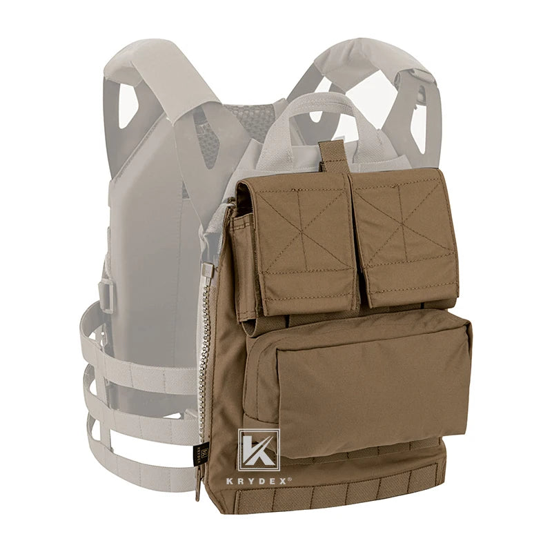 KRYDEX Tactical Panel Backpack Zip-On Bag For CPC NCPC AVS JPC 2.0 Plate Carrier Vest Airsoft Combat Hunting Accessories Bag