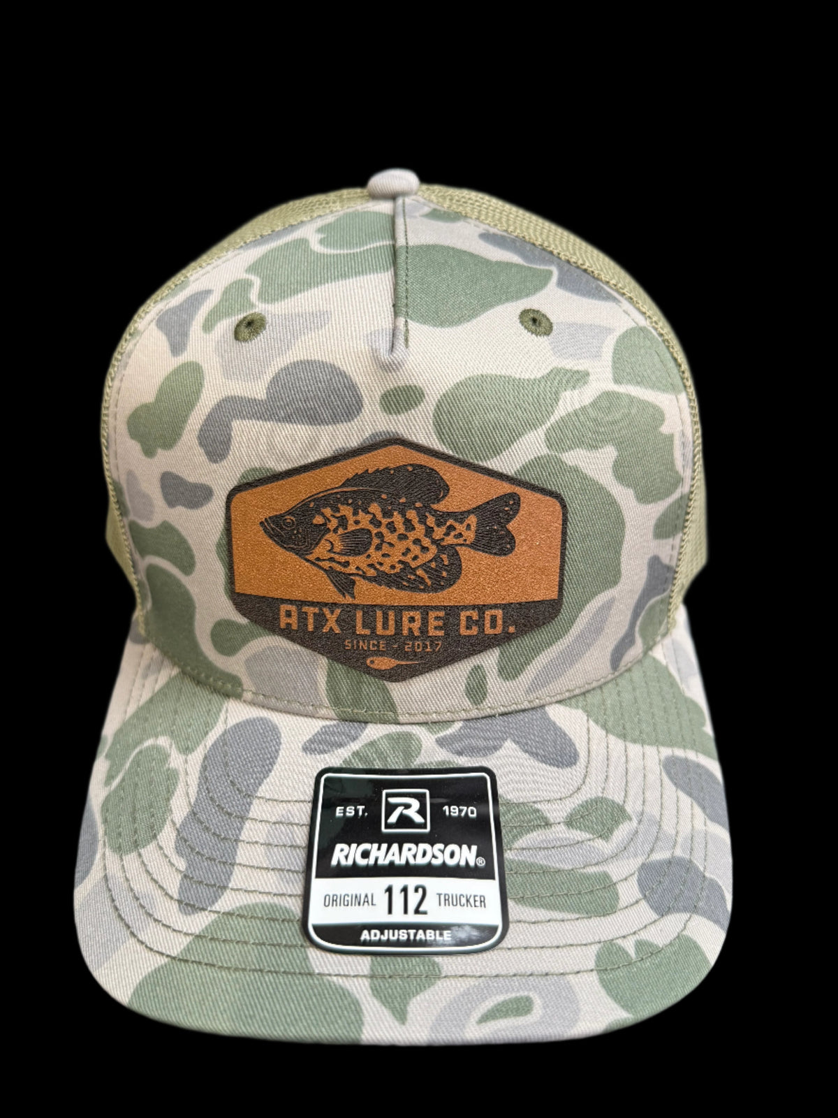 Leather Crappie Patch Hat