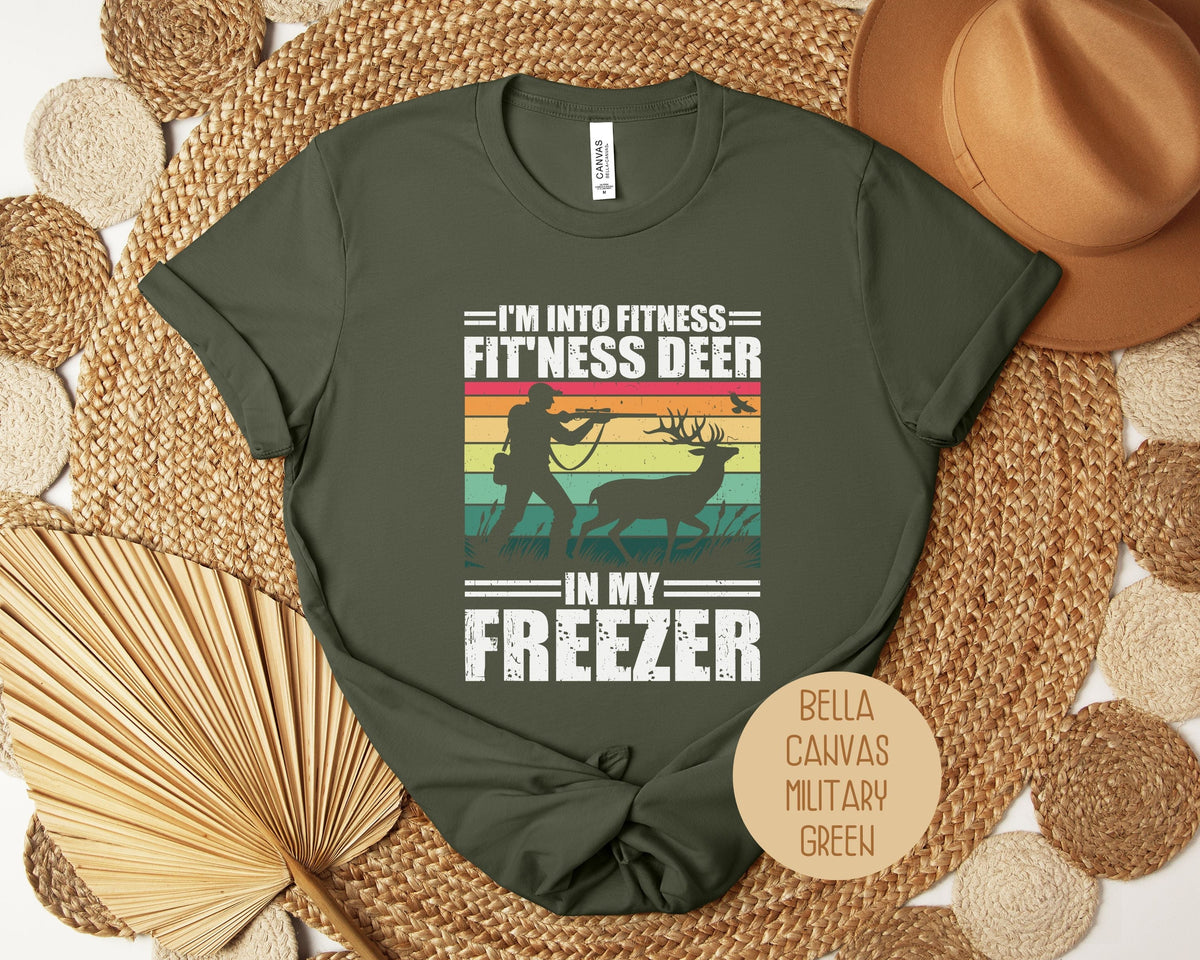 I'm Into Fitness Fit'ness Deer in My Freezer Funny Hunting Shirt-0