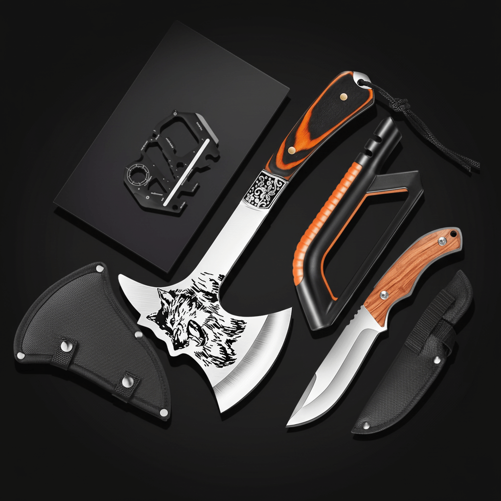 Outdoor Tactical camping Axe Multi-Functional Tool Solid Wood Handle-1