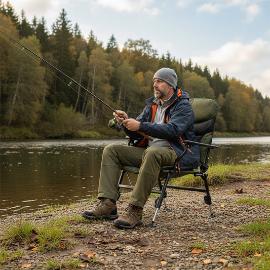 Oversized Foldable Fishing Chair for Adults with Armrest-Green