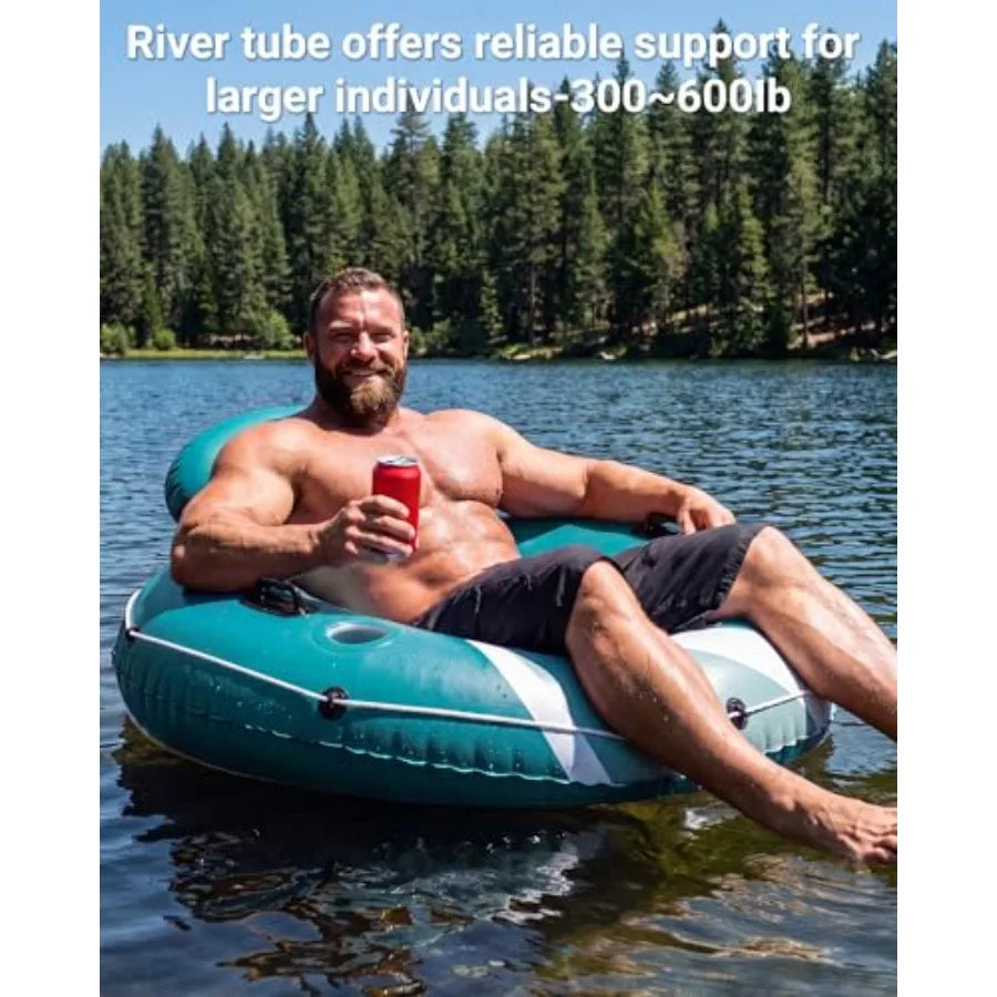 River Tube for Adults, Tube for River Floating, Heavy Duty River Tube for Beach Lake Rafting, River Floats with Mesh Bottom, Pu