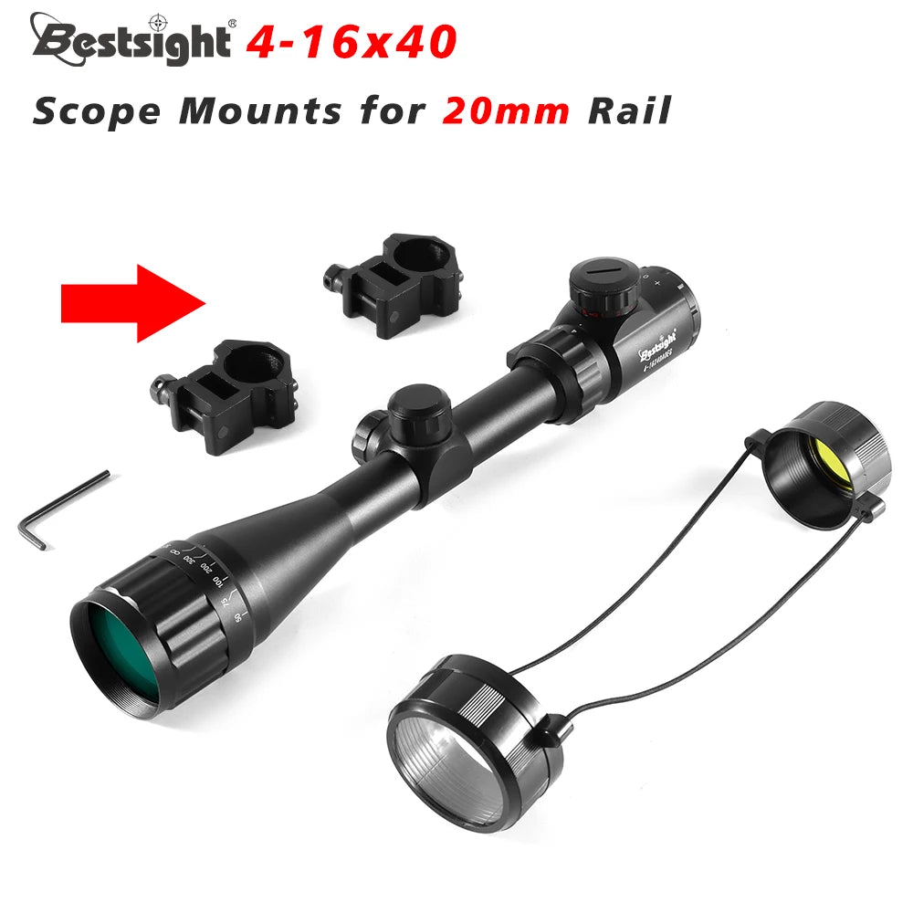 4-16X40 AOE Optics Hunting Riflescope Red&Green Dot Illuminated Sight Rifle Scope Sniper Gear Scope Airsoft Rifle