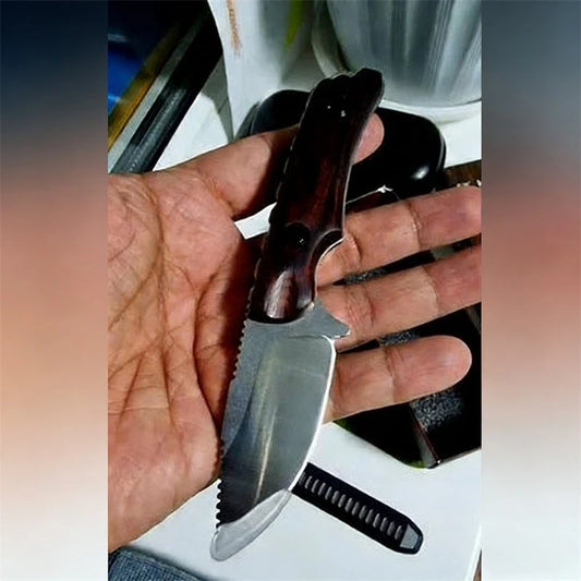 BM 15017 Fixed Blade Knife Drop Point Wood Handles Camping Hunting Self-defense Tactical Multitool Hand Knife Hiking with Sheath
