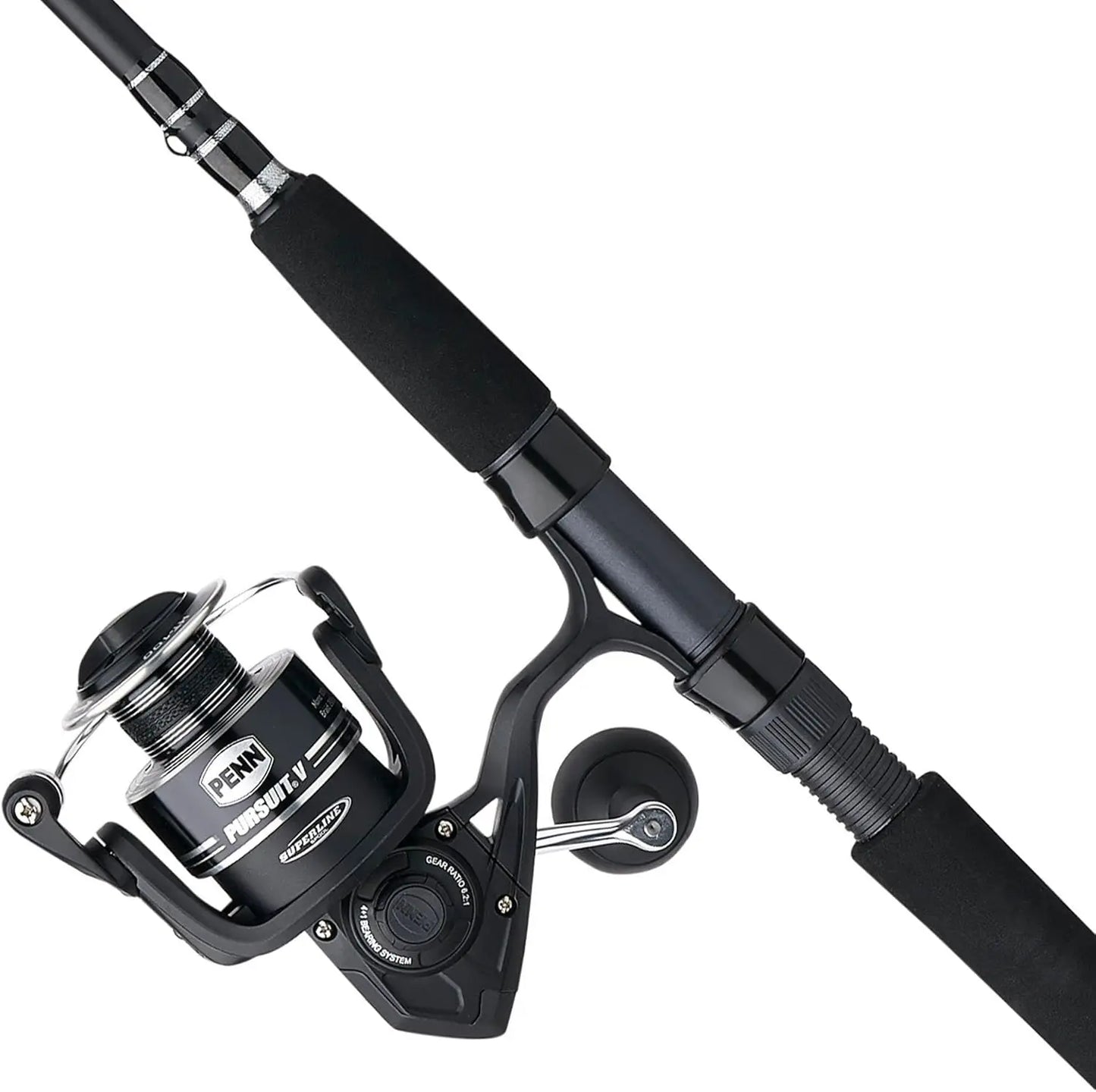 Spinning Fishing Reel Combo, 7ft Graphite Rod, 6.2:1 Gear Ratio, Saltwater Ready