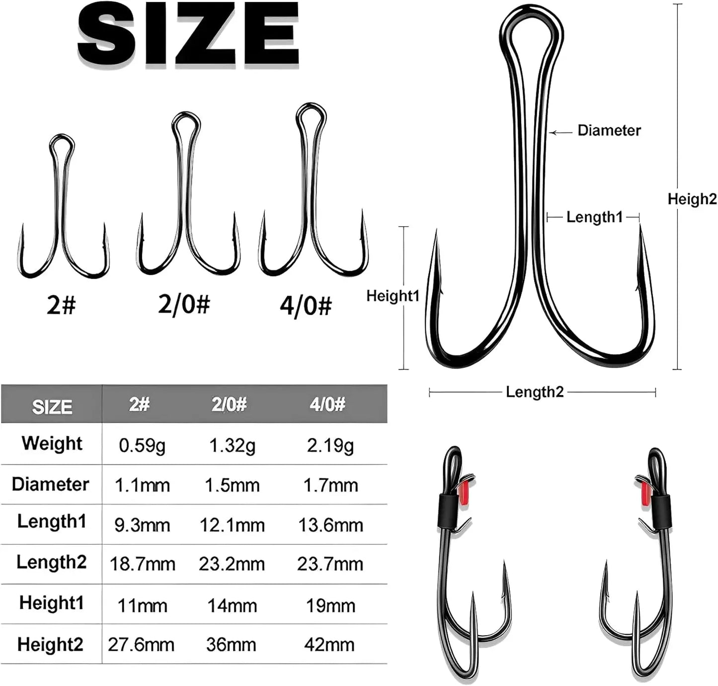 Double Fishing Hooks for Live Shrimp Bait, Saltwater Freshwater Lures