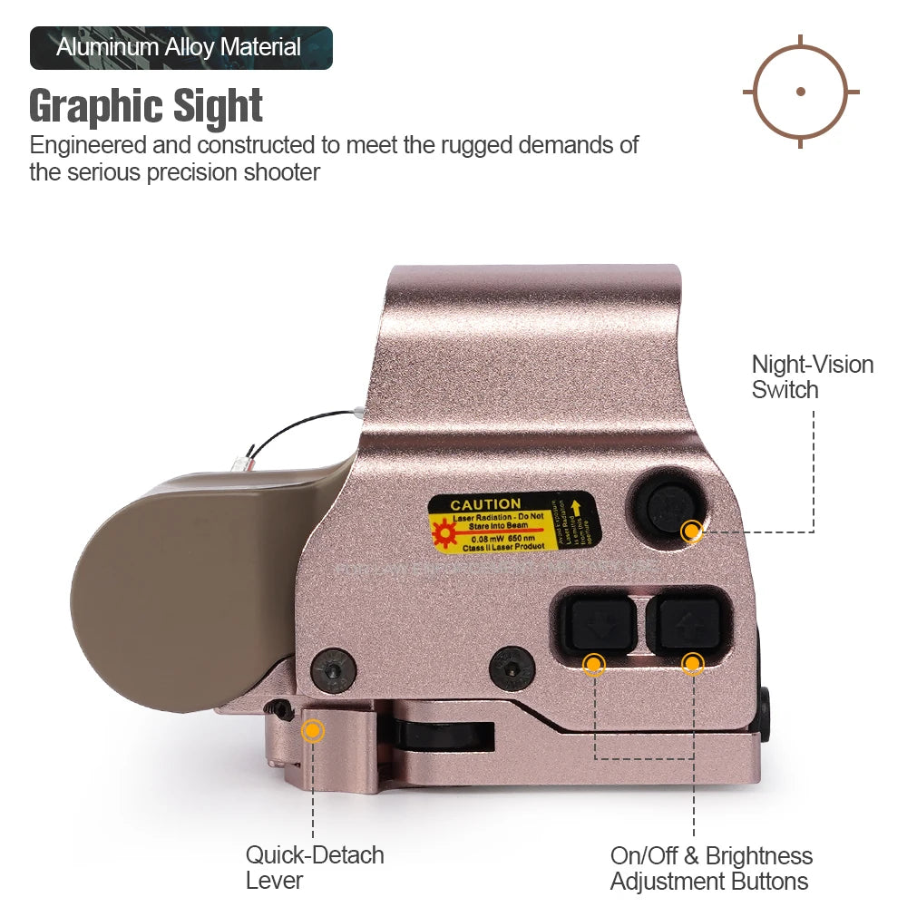 Tactical 558 Pink/Black Red Green Dot Holographic Sight Sight Hunting Reflective Sight Rifle Sight 20mm Mounted Airgun