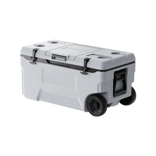 Portable Cooler 74QT Insulated Wheeled 120 Can Capacity with Cup Holder