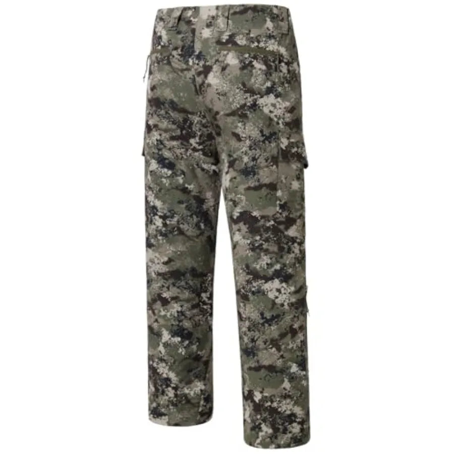 Hunting pants for men, stretch nylon blend, camo pattern, water-resistant finish