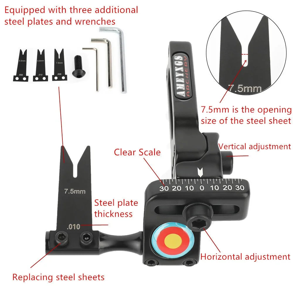 Archery Arrow Rest Aluminum Alloy Steel Blade Replaceable Adjustable Right Hand for Compound Recurve Bow Hunting Shooting