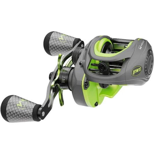 Mach 2 Baitcast Reel, 7.5:1 Gear Ratio, Right-Hand Retrieve, Black/Green