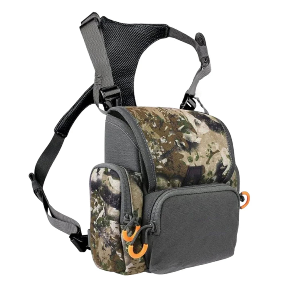 Bino Harness with Rain Cover with Rangefinder Pocket Adjustable Large Capacity Bino Case for Hunting Hiking