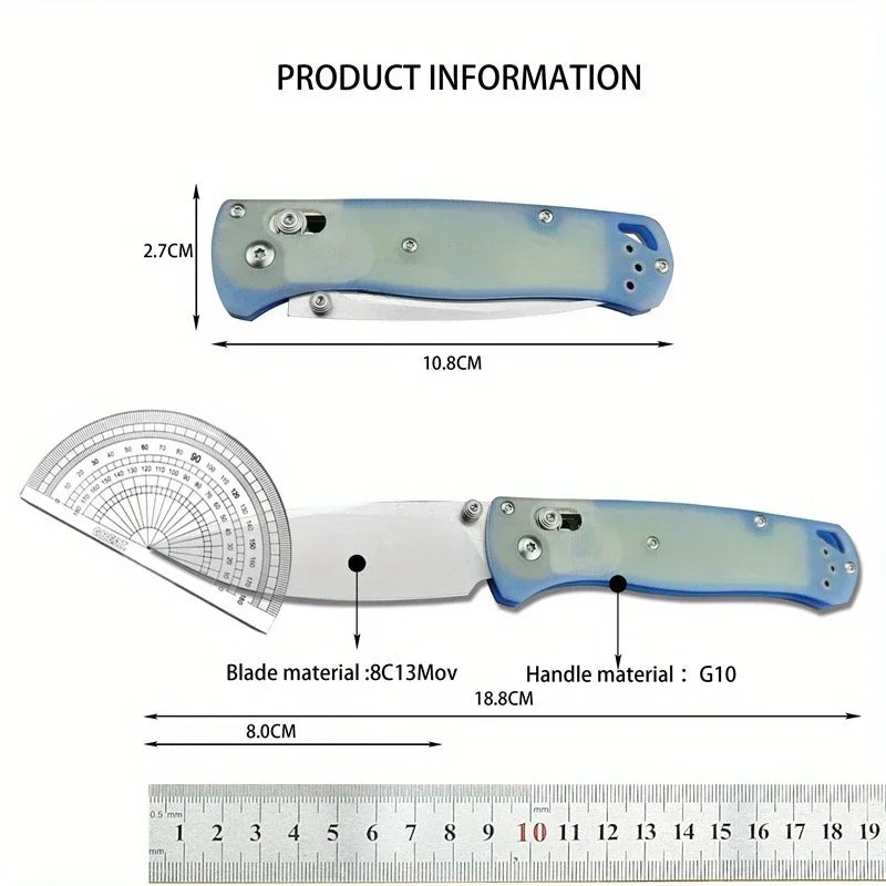 BM 535 Folding Knife G10 Handle Satin Plain Blade Outdoor Pocket Hunting Portable Camping Fishing Multitool Knives