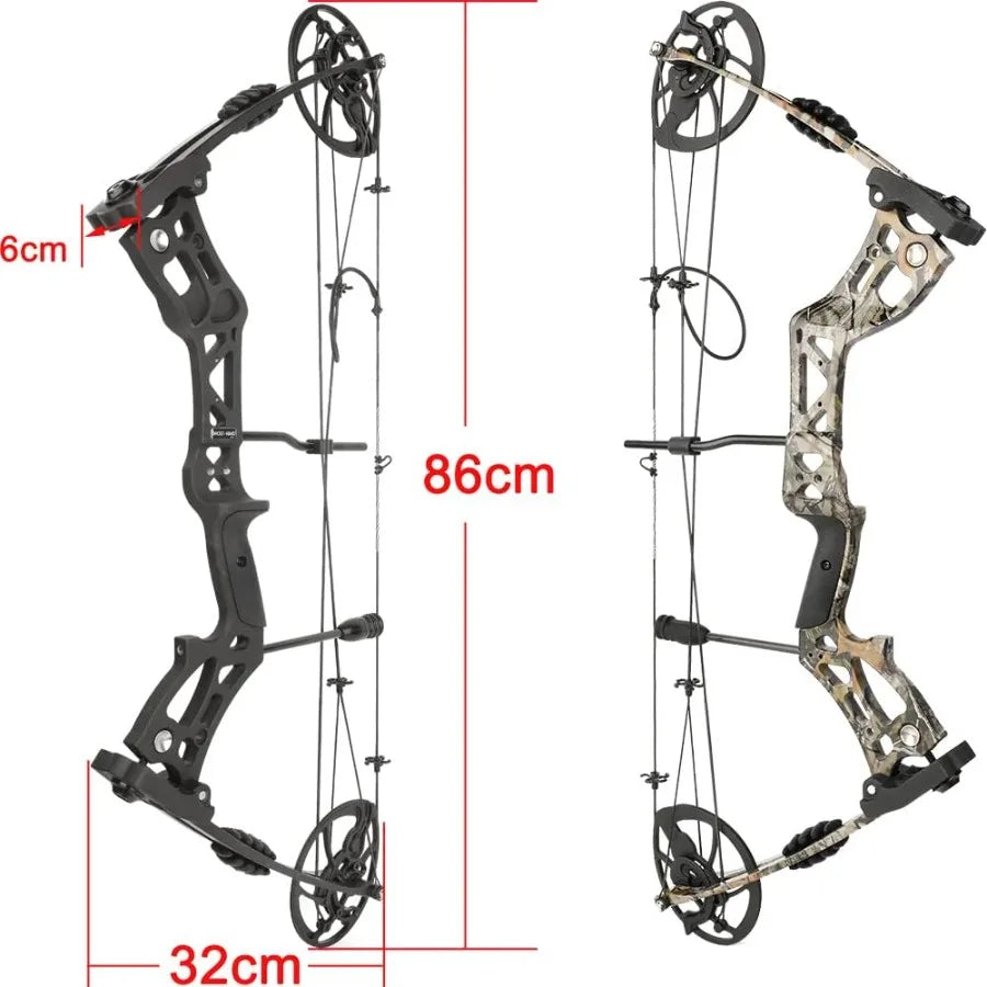 Archery Hunting Compound Bow Kit RTH 3070 LBS Draw Length 23.531 IBO 325FPS Target Shooting Bow with Accessories for Bowfishing