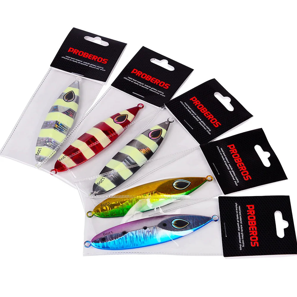 80G 100G luminous Metal Jig Fishing Lure Off Shore Slow Pitch Jig Super Hard Vertical Jigging Spoon Fishing Tackle sea fishing