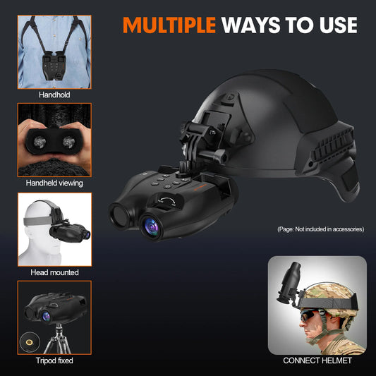 Binoculars Night Vision Goggles，1080P FHD 5X Optical Zoom for Outdoor Hunting Telescope Infrared Night Vision Device