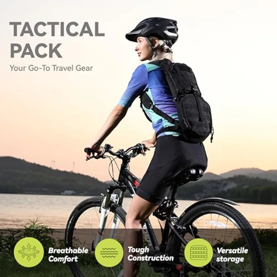 Tactical Molle Hydration Pack Backpack with 3L TPU Water Bladder Military Daypack for Cycling Hiking Running Climbing Hunting B