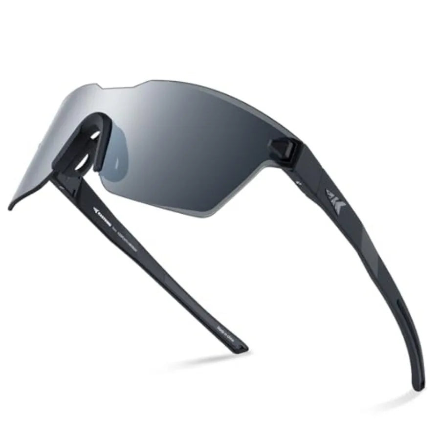 Tarkio Polarized Fishing Sunglasses, Large Single PC Lenses, Rimless Wrap Design, UV400 Protection Sports Sunglasses