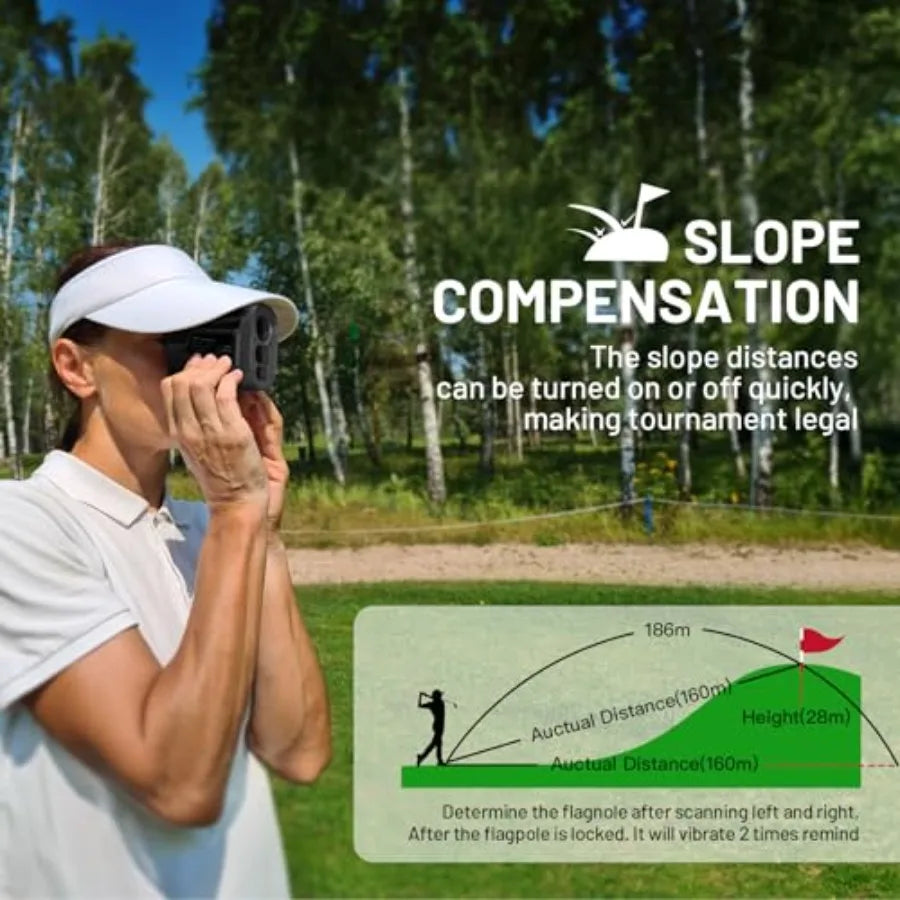 Golf Hunting Range Finder 1102Yards Rechargeable Laser Rangefinder with Slope Magnetic Distance Flag Scan Speed Black