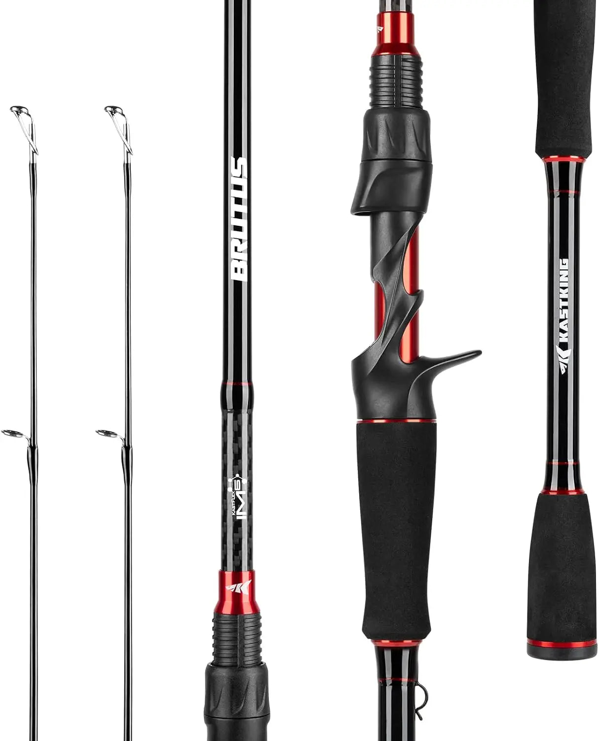 2-Piece Fishing Rods with Extra Tip, IM6 Graphite, PTS System, Hook Keeper