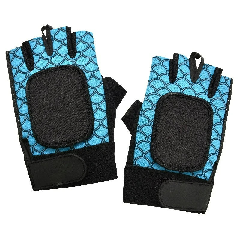 Cool & Dry Fingerless Fishing Gloves, Blue and Black, Unisex, One Size, 1-Pair