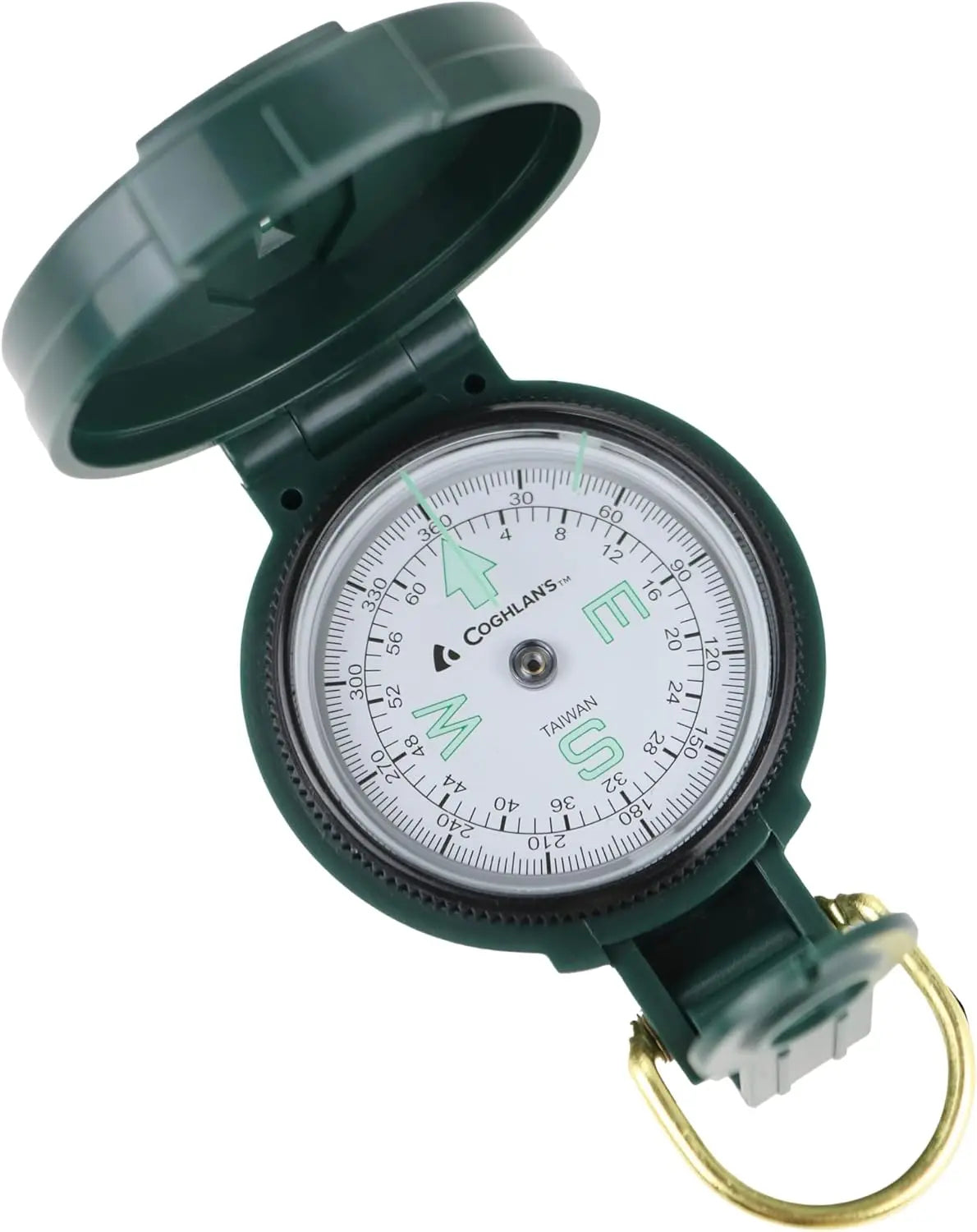 Military-Style Lensatic Compass for Hiking, Camping, Survival, Orienteering; Durable, Waterproof, Precise Navigation Tool