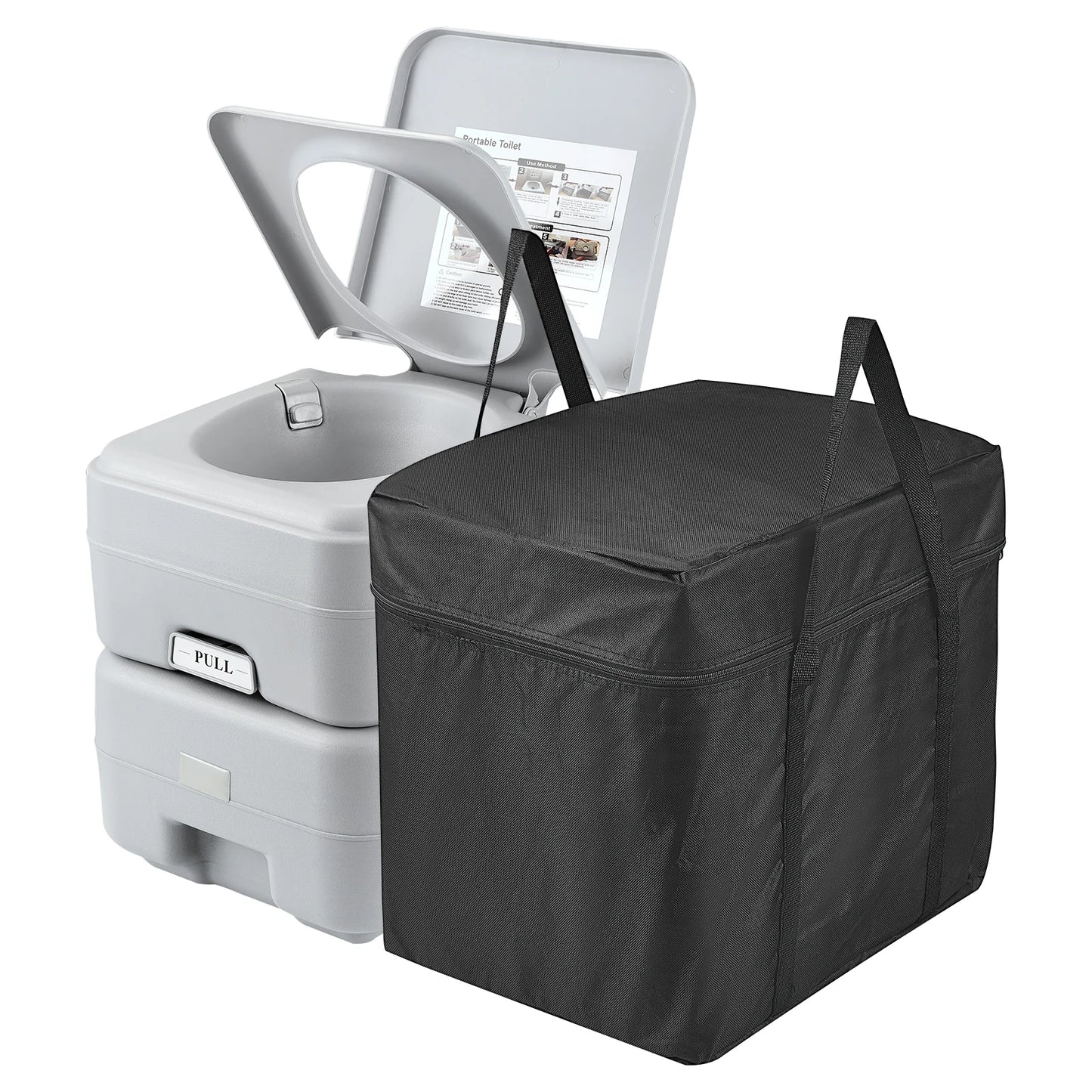 Portable Toilet for Camping Porta Potty with Carry Bag 5.3 Gal Waste Tank & 3.2 Gal Flush Tank  Leak-proof and Odourless Travel Toilet for Camping Car