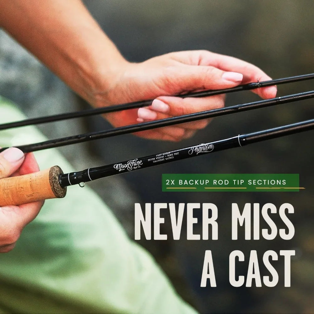 Fast Action Fly Fishing Rod – Carbon Fiber Graphite with Travel Case – 2WT to 12WT