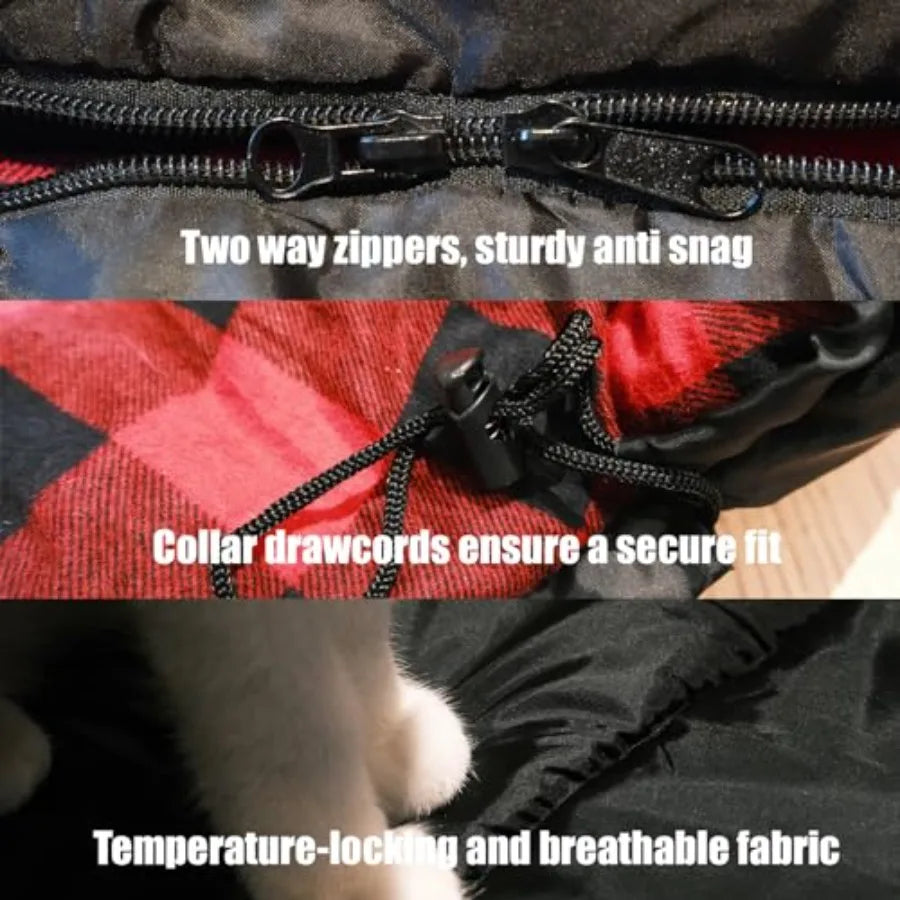 0 Degree Sleeping Bag for Adults - Cotton Flannel 4 Season Cold Weather Winter, XXL Big and Tall Camping Sleeping Bag with Comp