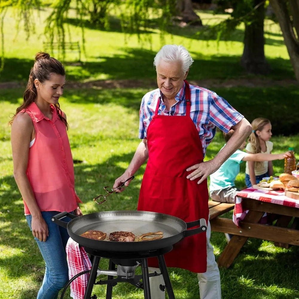 21" Propane Paella Burner Set, 60000BTU Outdoor Gas Stove with Wok, Portable Camping Cooking Kit