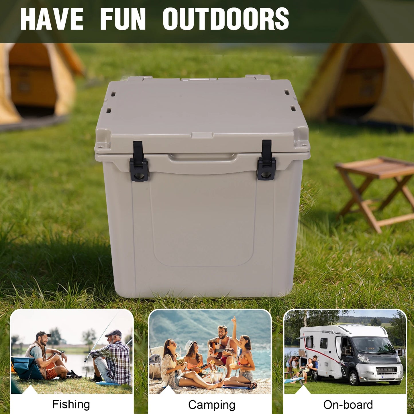 5L Insulated Ice Chest with Portable Handles/Leak-Proof Tight Latches Insulated Portable Ice Chest Box for Beach Camping Fishing