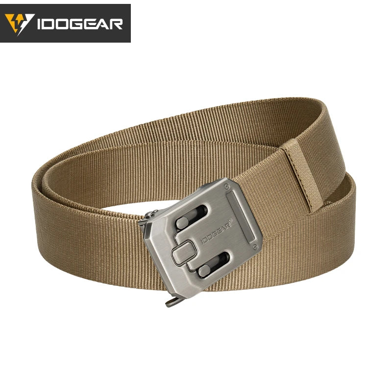 IDOGEAR 1.5" Tactical Ratchet Belt 1000D Nylon No Holes Quick-Release Slide Buckle for Hunting Airsoft Outdoor 3446