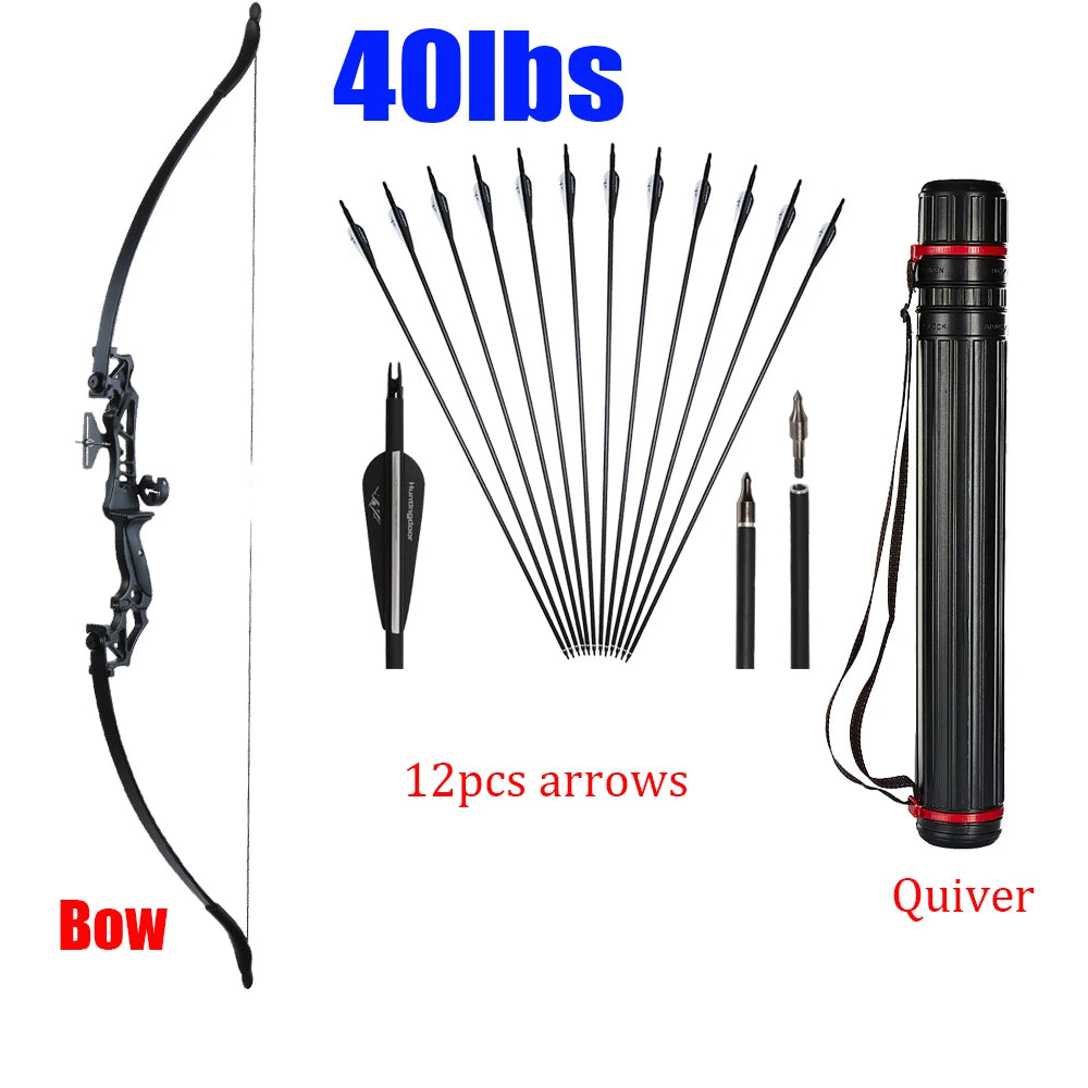 Archery recurve bow Hunting Take Down Bow 40lbs Bow for Outdoor Fishing Shooting Right Hand With Bow Accessories